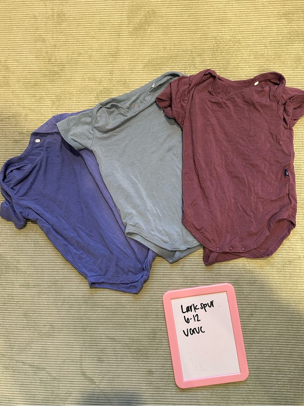 Larkspur Baby One-Piece Bodysuit - Plum, Sky, Periwinkle - Set of 3